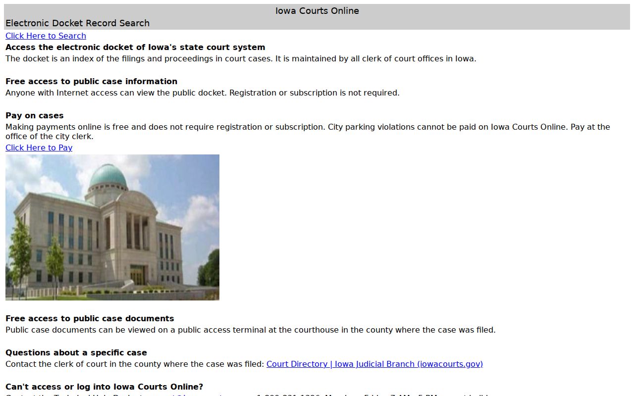 Benton County criminal case record search in Iowa Courts Online