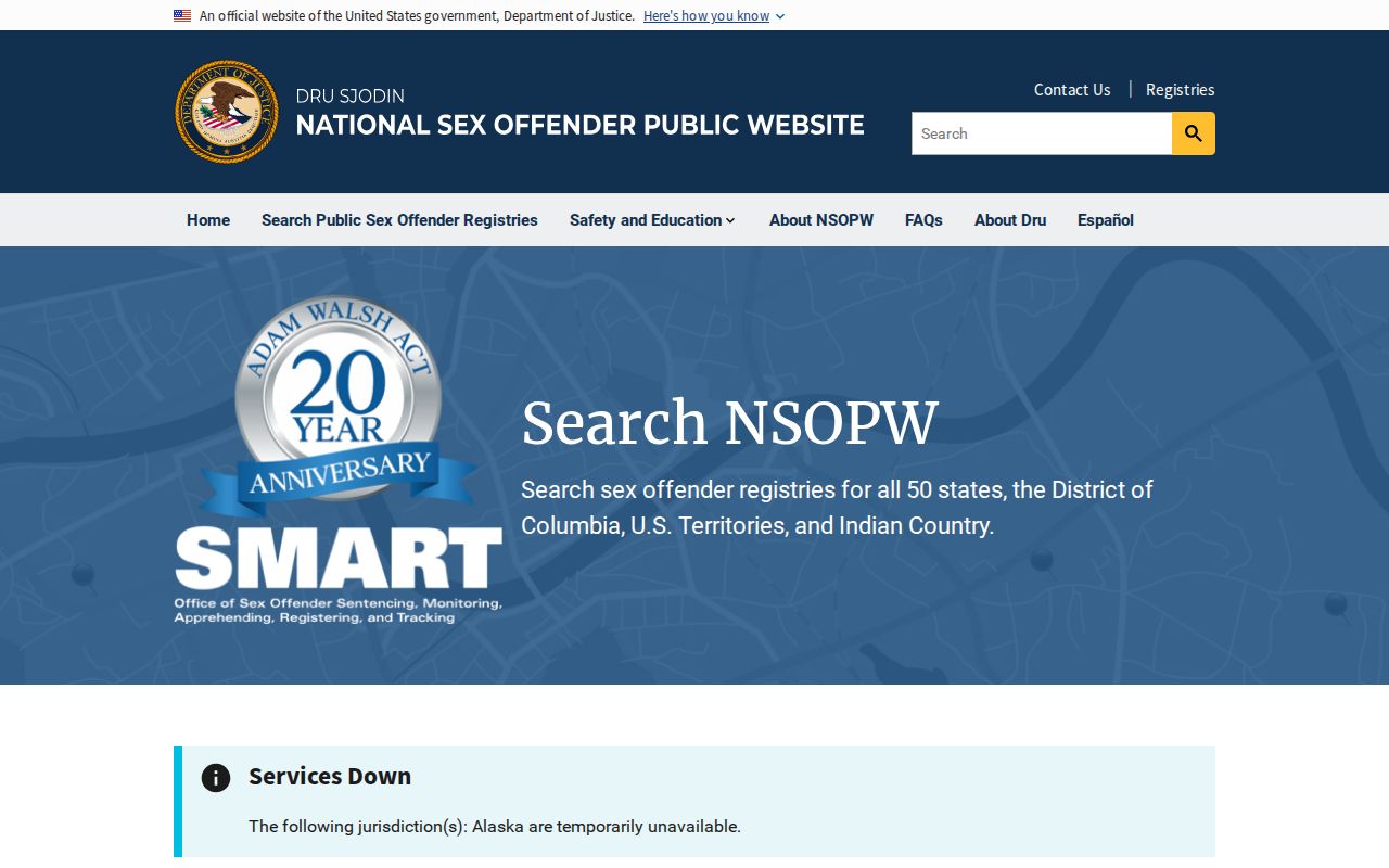National search used with a Benton County sex offender check